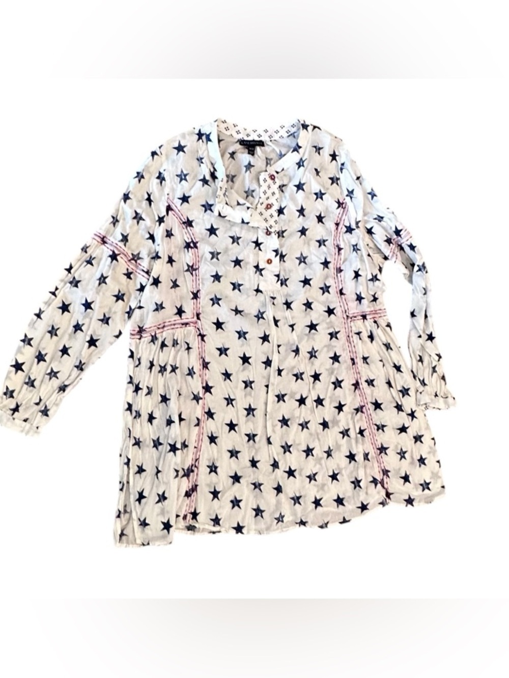 Lane Bryant Patriotic America Star stripe Tunic Cover-Up Top XXL 18/20 Plus Size